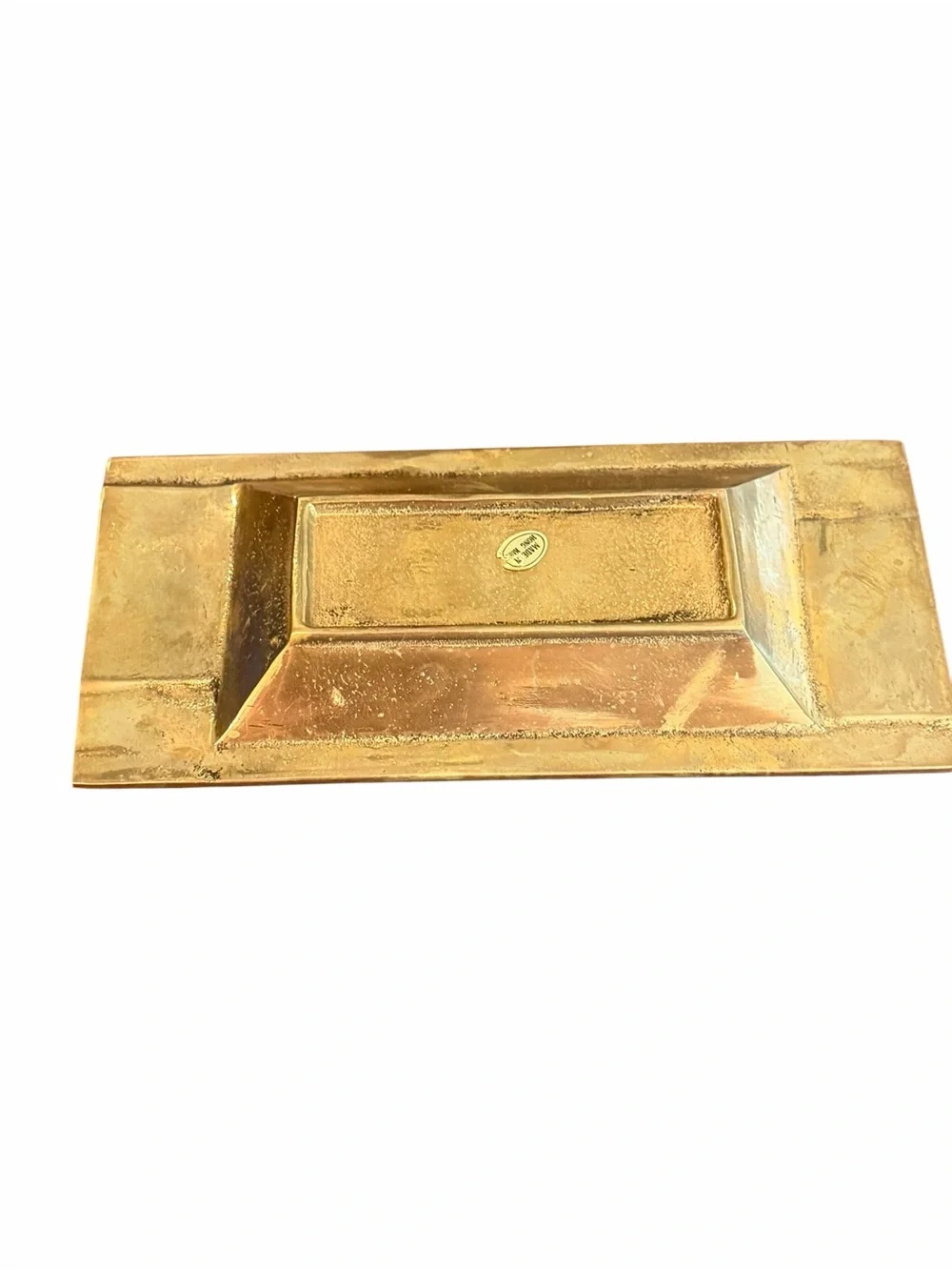 Vintage Mid Century Modern Bronze Ashtray Brutalist Catchall Tray Hong Kong